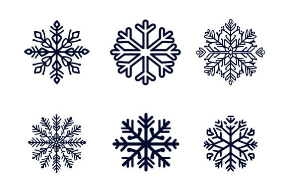 A Set of Snowflakes Icons for Designers and Creators