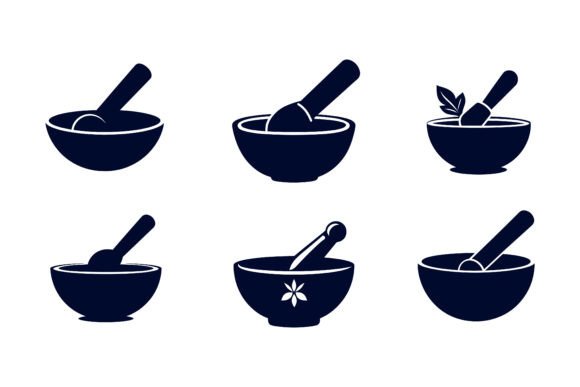 Bowl of Puree Food and Stuck Spoon AI EPS Collection