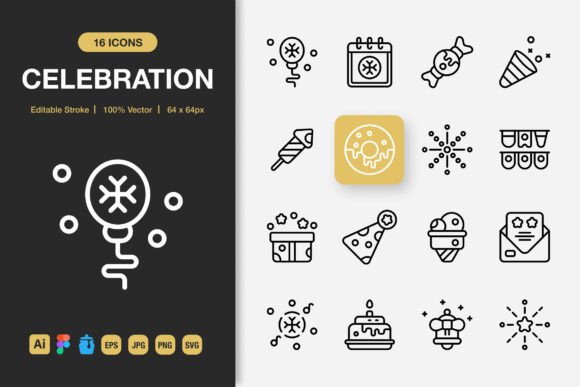 Celebration Outline Icons