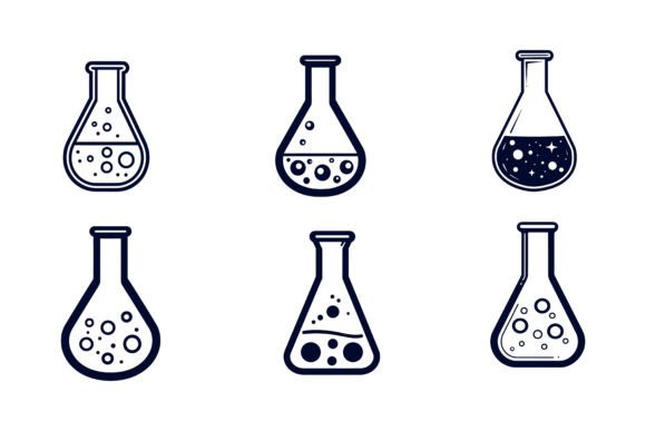 Chemical Retorts Black Icons Collection