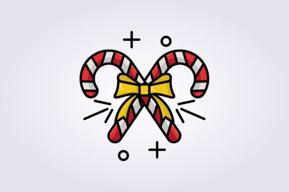 Christmas Cross Candy Icon Vector