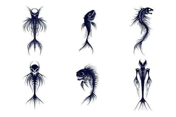 Fish Skeleton Illustrations: Versatile Vector Art for Modern Projects