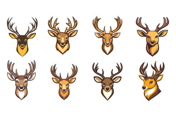 The Art and Utility of a Versatile Set of Deer Heads in Vector Illustration