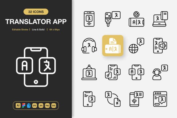Translator App Icons That Make Every Project Clearer