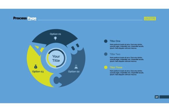 Visualizing Core Business Logic with the Three Letters Sectors Process Chart Slide Template