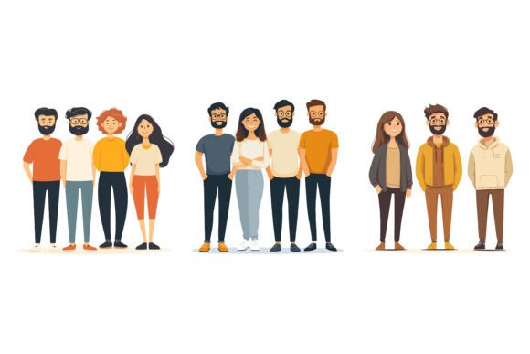Young Attractive Business People: Elevate Your Visuals with Purpose-Driven Illustration